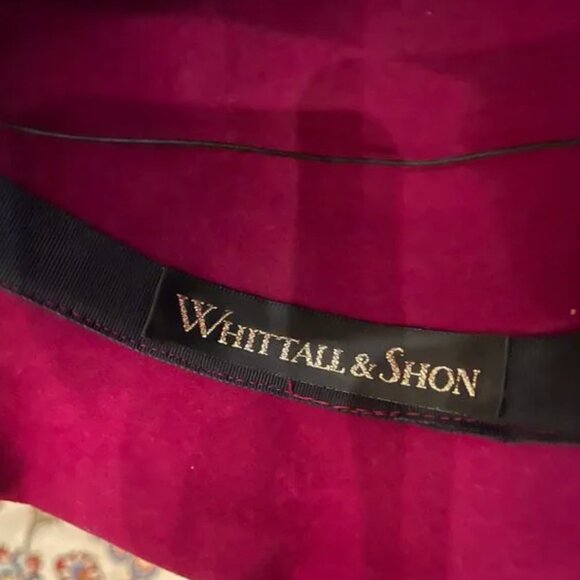 Whithall & Shon 100% Wool Doveskin Felt w. Satin Flower Detail Burgundy Hat main image 2